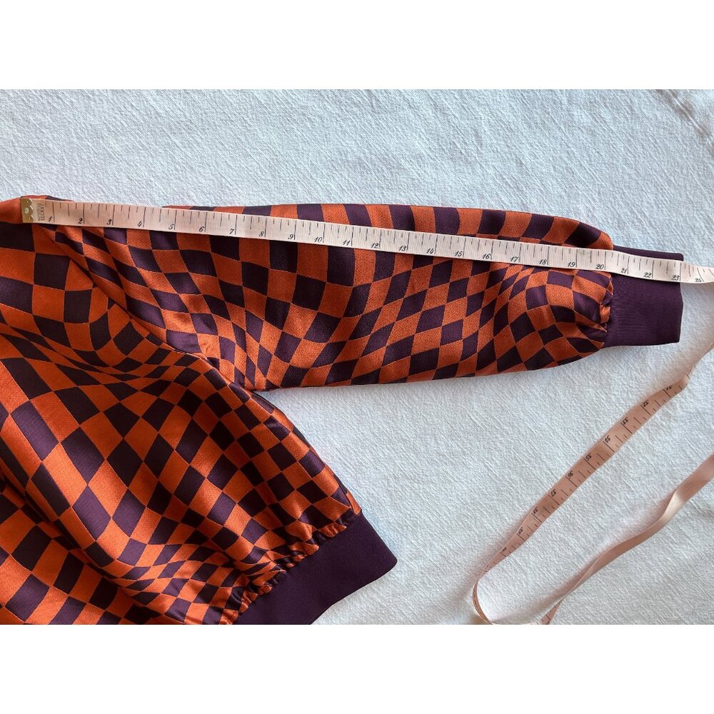 Gorman Bomber Jacket in Orange & Purple Jacquard, Size 6, Like New - Picture 8 of 16